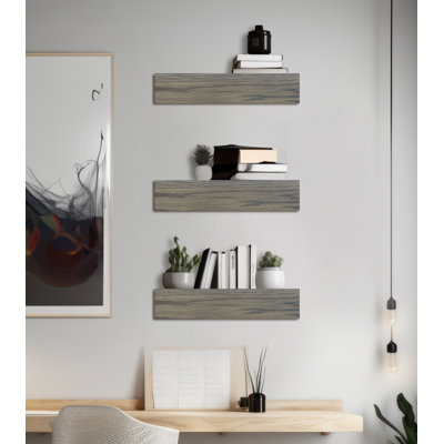 Emerald Lee 3 Piece Oak Floating Shelf
