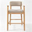 Chaises de bar rectangulaires minimalistes à dossier rembourré en bois d'hévéa, hauteur de comptoir, ensemble de 2-655278889