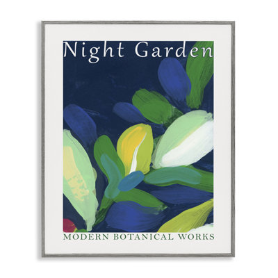 Stupell Industries Night Garden Poster Framed Giclee Art by June Erica Vess