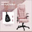 Fauteuil de bureau massant et vibrant à 6 points avec fonction chauffante, dossier haut en velours pour un confort et un soutien optimaux, rose-1048902575