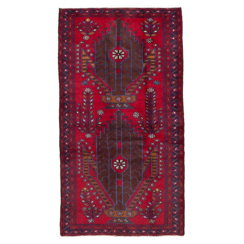 Tapis rouge Teimani 3 pi 5 po x 6 pi 4 po