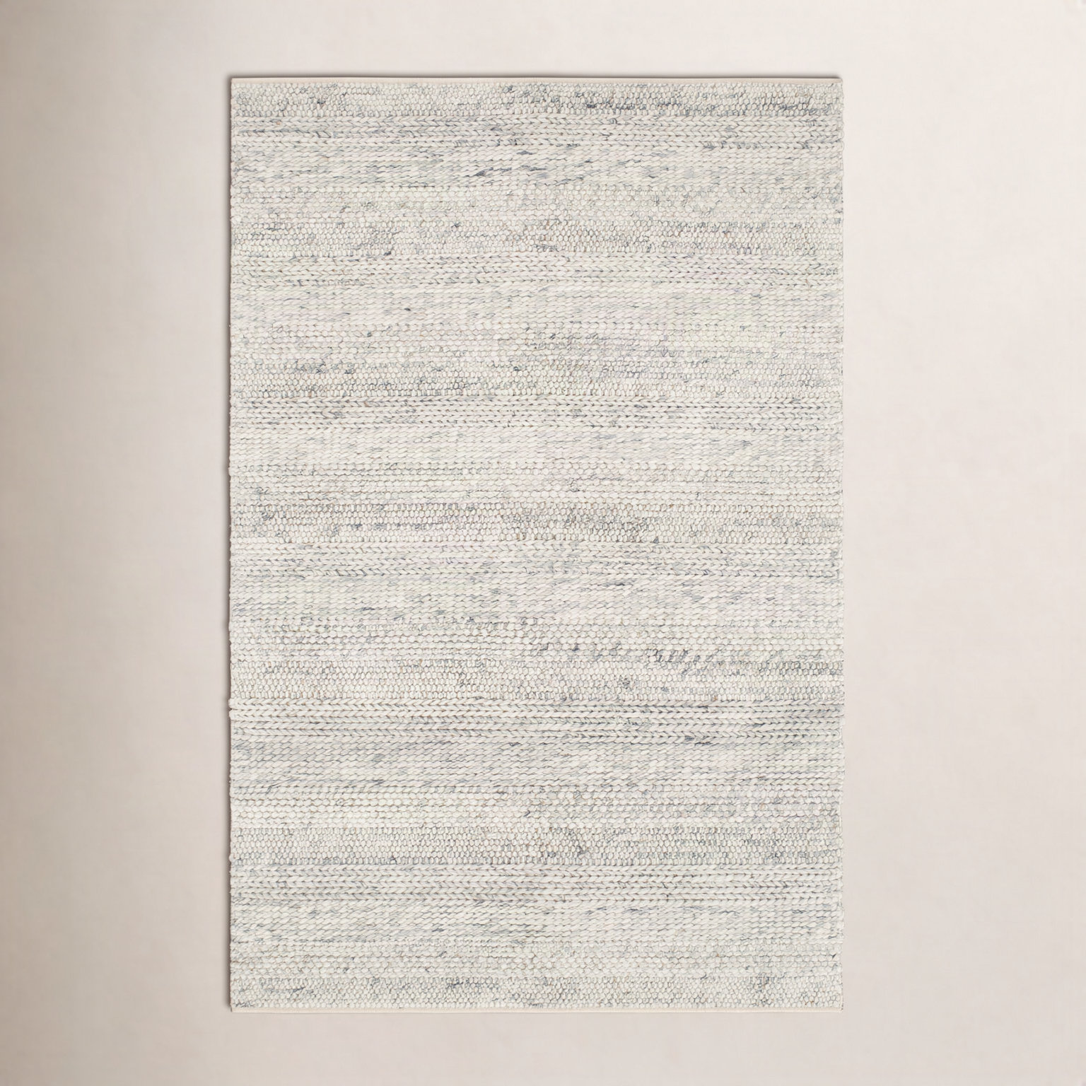 Zekia Beige Gray Flatweave Wool Rug, Rectangle 3' x 5'