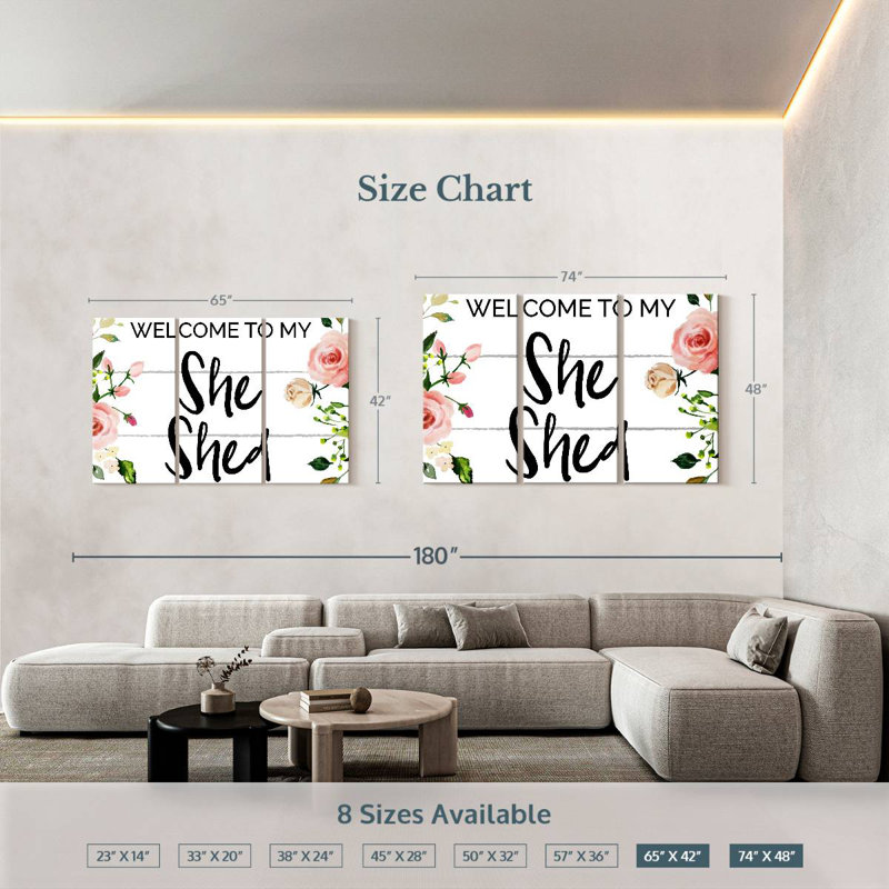 She Shed Set I, H 42 po x l 65 po
