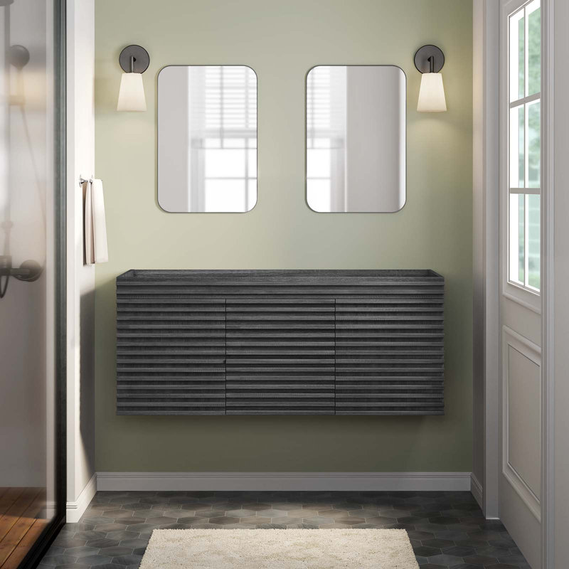 Base de meuble-lavabo mural simple 18 po Modway seulement, Gris anthracite