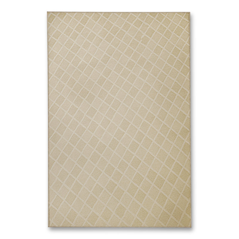 Tapis beige tissé à carreaux Mosso, 2'4" x 3'11"