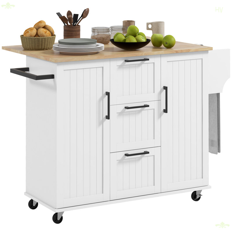 Îlot de cuisine avec abattant, chariot de cuisine roulant