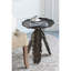 Aluminium Side Table With Silver Antique Charm Leaf Pattern Charisma