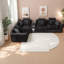 Canapé d'angle surdimensionné à assise profonde, canapé modulaire en boucle noire de 137,7 pouces pour la maison-468411845