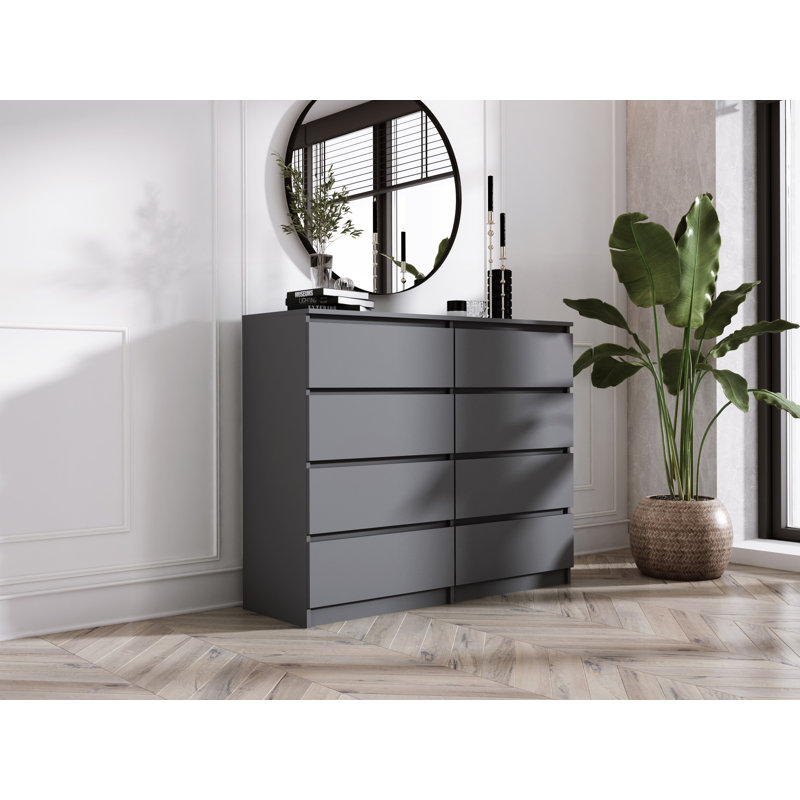 Ismeta 8 - Drawer Chest of Drawers, Gray
