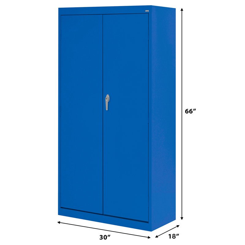 Armoire de rangement simple en acier de calibre 20 (H 66 po x l 30 po x P 18 po), Bleu