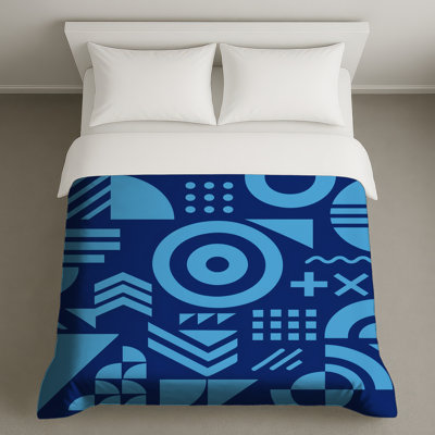 Housses de couette à formes géométriques bleues