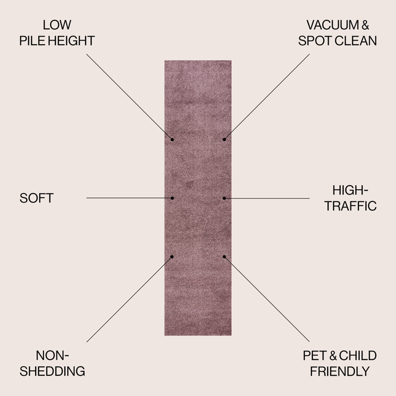 Tapis violet clair Haze, Tapis de couloir 2 pi x 12 pi