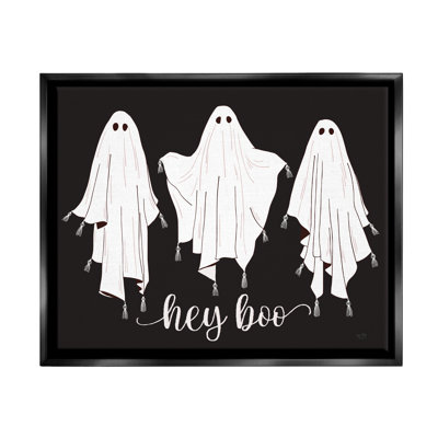 «Hey Boo Three Ghost», impression encadrée sur bois