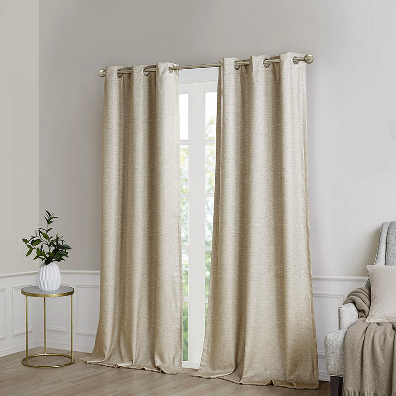 Zeyaan Blackout Curtain Pair, Taupe, 42" W x 95" L