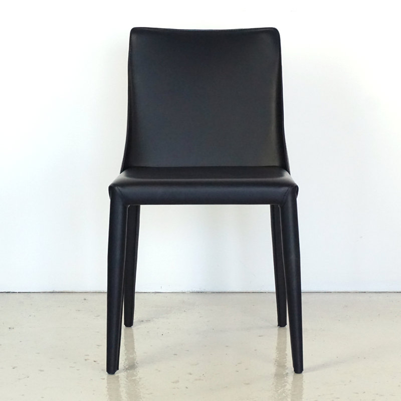 Greysi Leather Upholstered Dining Chair, Black