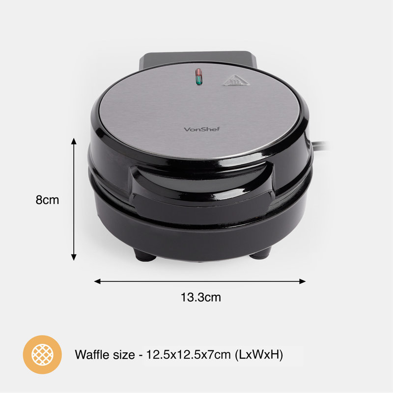 VonShef 12.5cm Round Waffle Maker