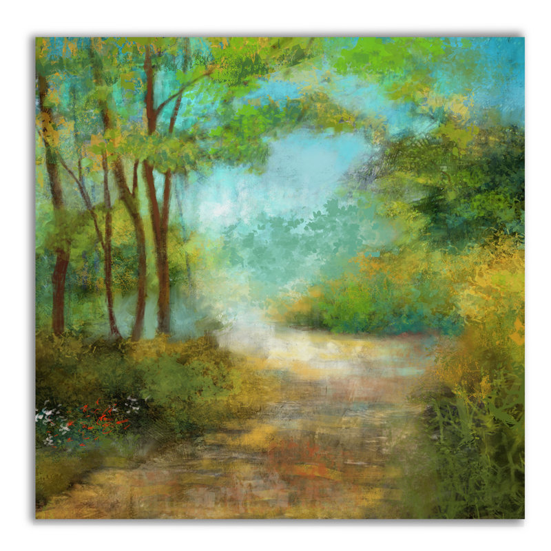 « magique forest », peinture sur toile tendue, H 10 po x l 10 po x P 1,5 po