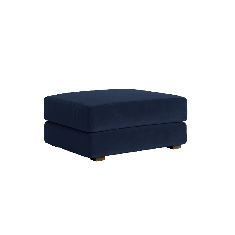 Elevate Ottoman, Indigo Recycled Velvet
