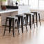Tabouret de bar moderne 24 po H avec structure en métal et tabouret de bar empilable sans dossier-1844377921