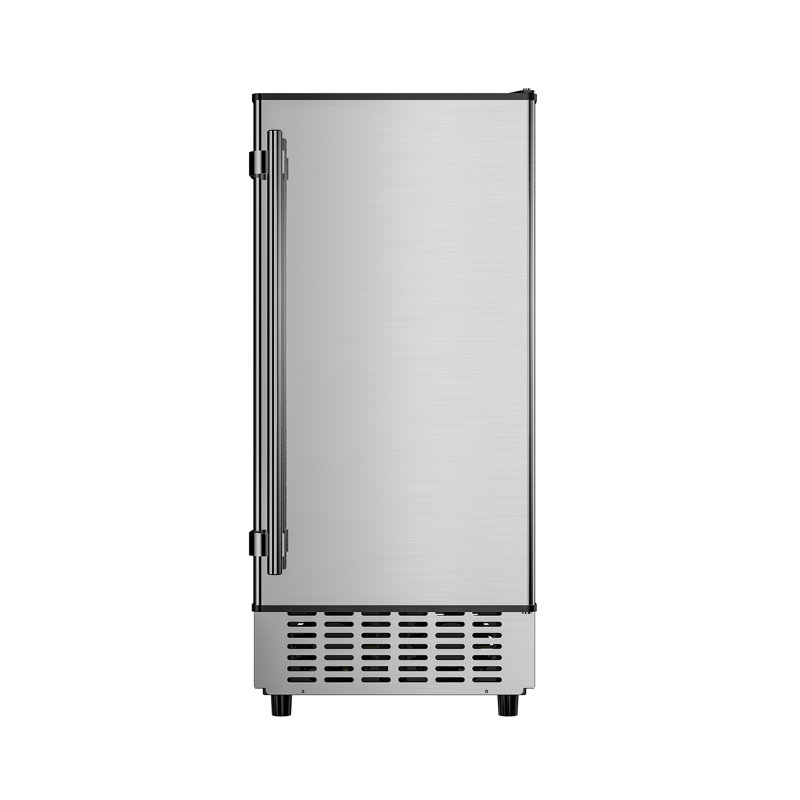 Machine à glaçons sous le comptoir de 15 po Coolake, machine à glaçons autoportante encastrée et autonettoyante de 80 lb / jour, machine à glaçons en acier inoxydable avec rangement de 30 lb pour le bar à domicile
