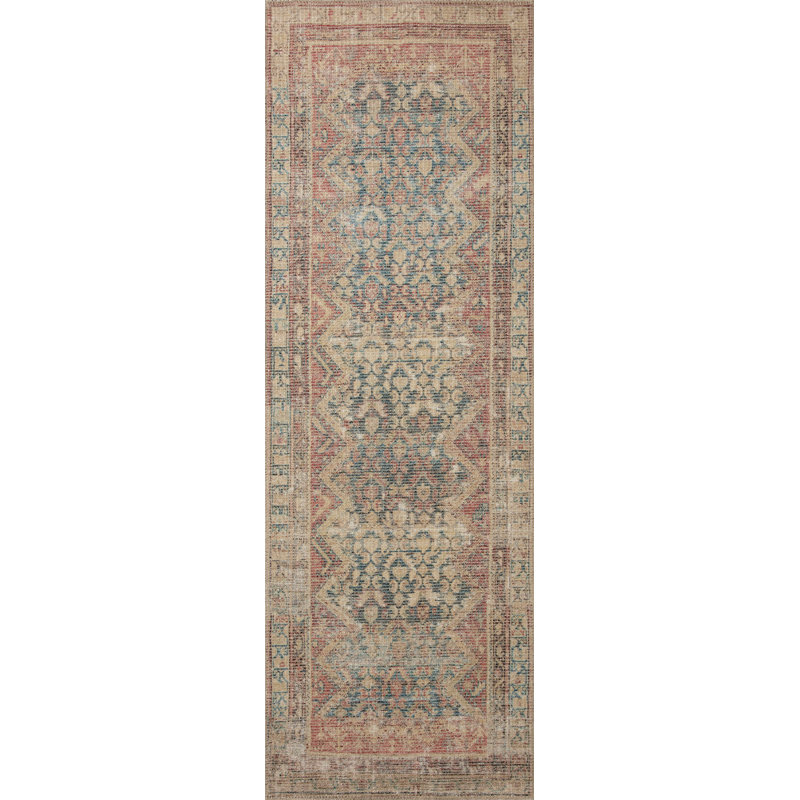 Aubrey Ocean and Spice Rectangular Synthetic Area Rug