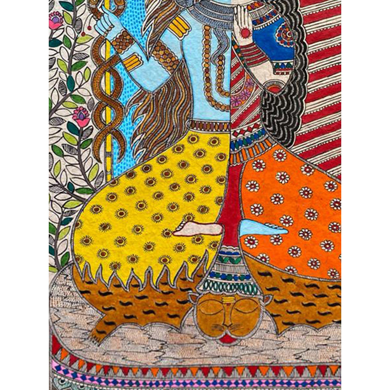 Ardhanarishwara | Acrylique sur papier fait à la main | Par Priti Dalwadi