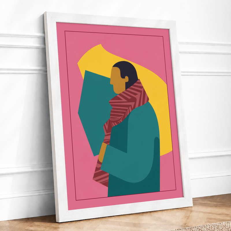 Gentle Embrace Modern - Framed Print, A1 - 84.1 x 59.4 cm, White