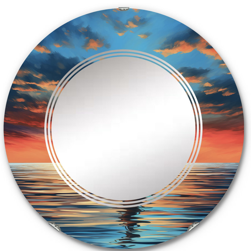 Lihini - Miroir mural moderne rond, 24 po x 24 po