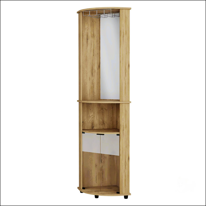 Bar de coin 2 portes 2 tablettes
