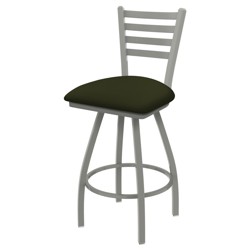 Tabouret de bar pivotant de 36" Evers, Nickel anodisé, Vinyle - pin Canter, Extra Tall (36” Seat Height)