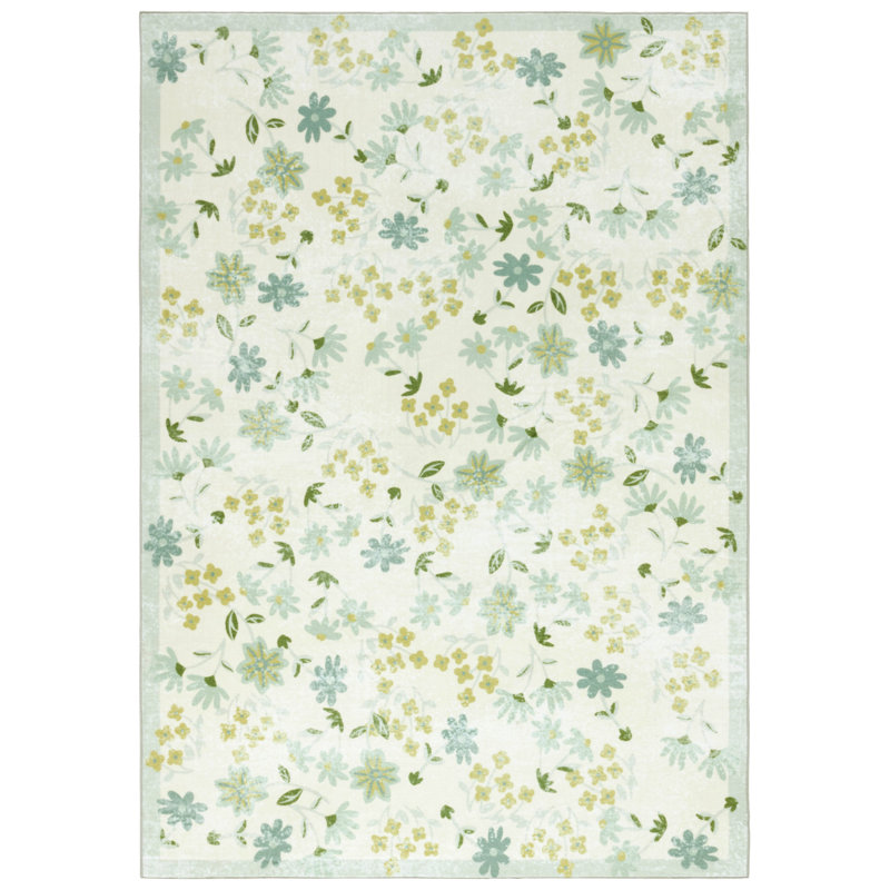 Tapis floral performance lavable à la machine MSRW 189, Rectangle 4pi x 6 pi