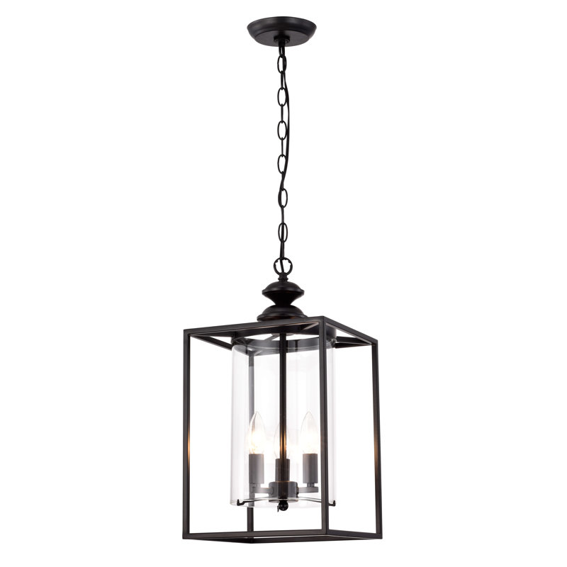 Avenell 3 - Light 10.2" Lantern Square Pendant with Rope Accents