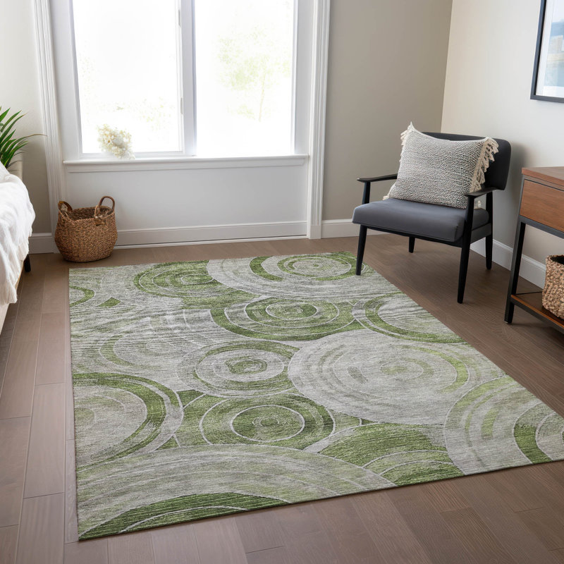 Tapis intérieur / extérieur Xhevrie lavable à la machine, Rectangle 5 pi x 7 pi 6 po