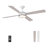 Mexa 54" Indoor Modern Matte White Ceiling Fan with Brushed Nickel accent  Integrated LED Light and Remote Control-567920306