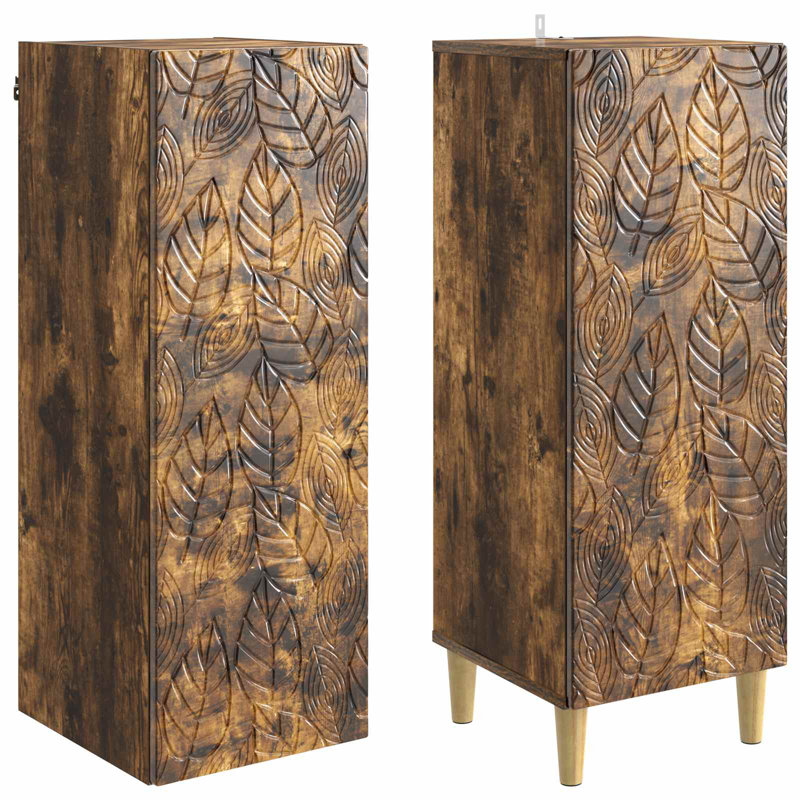 2 -Door 4 Storage Cabinet, Smoked Oak