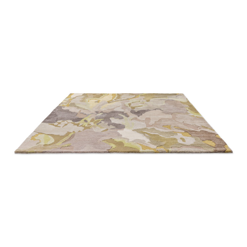Foresta Hand Tufted Wool/Rayon/Viscose Abstract Area Rug in Pebble/Sand, Rectangle 4'7" x 6'7"
