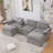 U Shaped Modular Sectional Sofa With Storage Console & Wireless Charging-1396069897