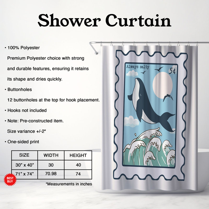 Tarlisha Shower Curtain, 74"H x 71"W
