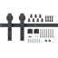 Ensemble de quincaillerie de porte de grange simple en acier noir simple standard-92408488
