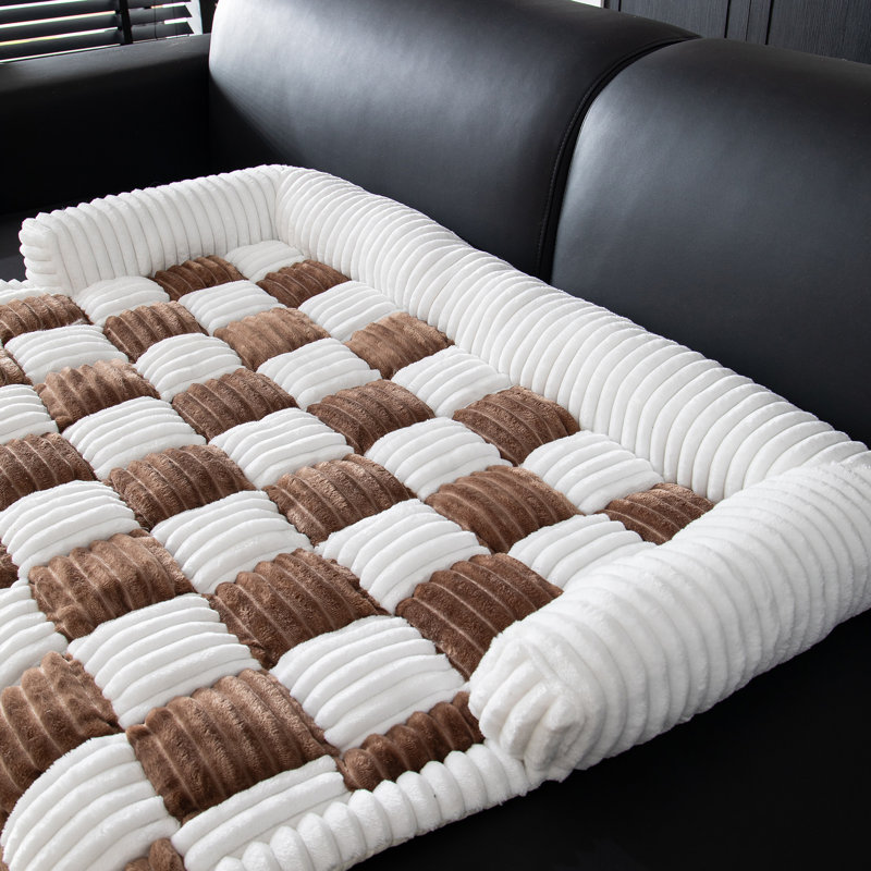 Lit pour chien en flanelle ultra-doux, Marron foncé, H 5,3 po x l 29,5 po x P 29,5 po