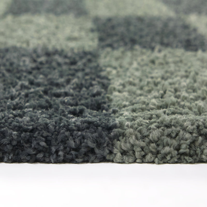 Dixon Green Checkered Shag Area Rug, Rectangle 7'10" x 10'