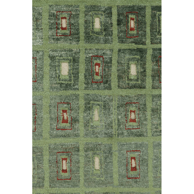 Art Deco Handmade Kilim Wool Geometric Area Rug, Rectangle 10' x 14'