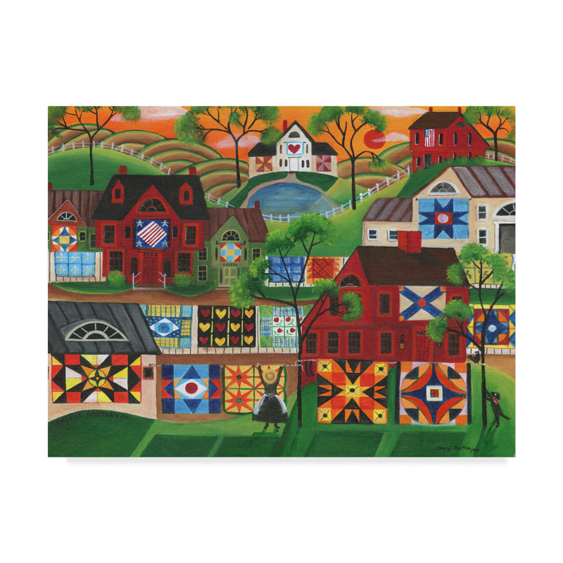 « mamas coloré quilts » par cheryl bartley, reproduction sur toile tendue, H 14 po x l 19 po x P 2 po