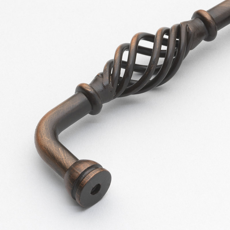Poignée cage à oiseau cannelée centre à centre, Bronze rustique, 3.75", 10