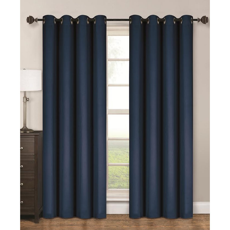 Baarde Blackout Curtain Single Panel, Navy, 54" x 84"