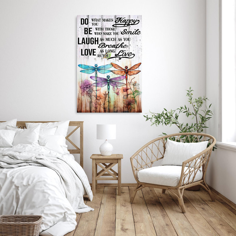 «Do What Makes You Happy», reproduction sur toile, H 20 po x l 16 po x P 1,25 po