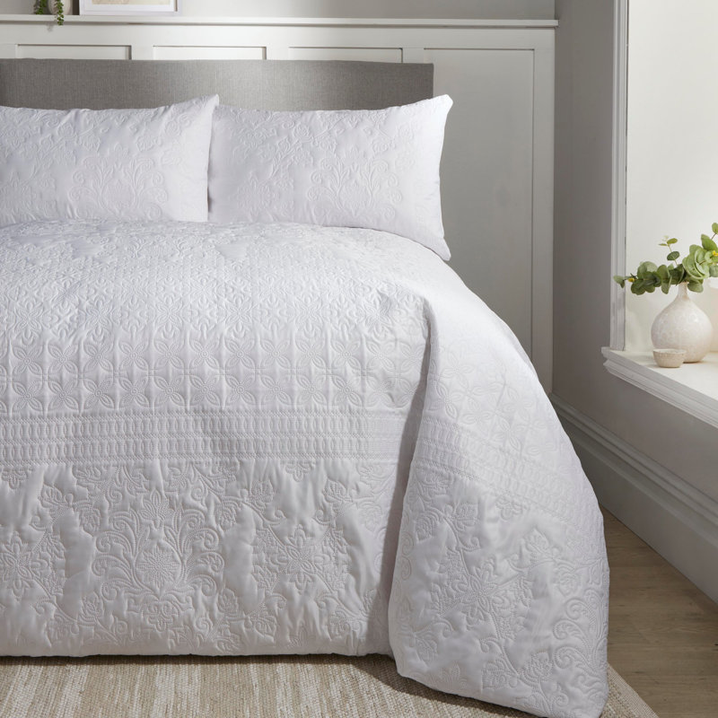 Delante Polyester Solid Colour Duvet Cover Set with Pillowcases, Single - 1 Standard Pillowcase, White