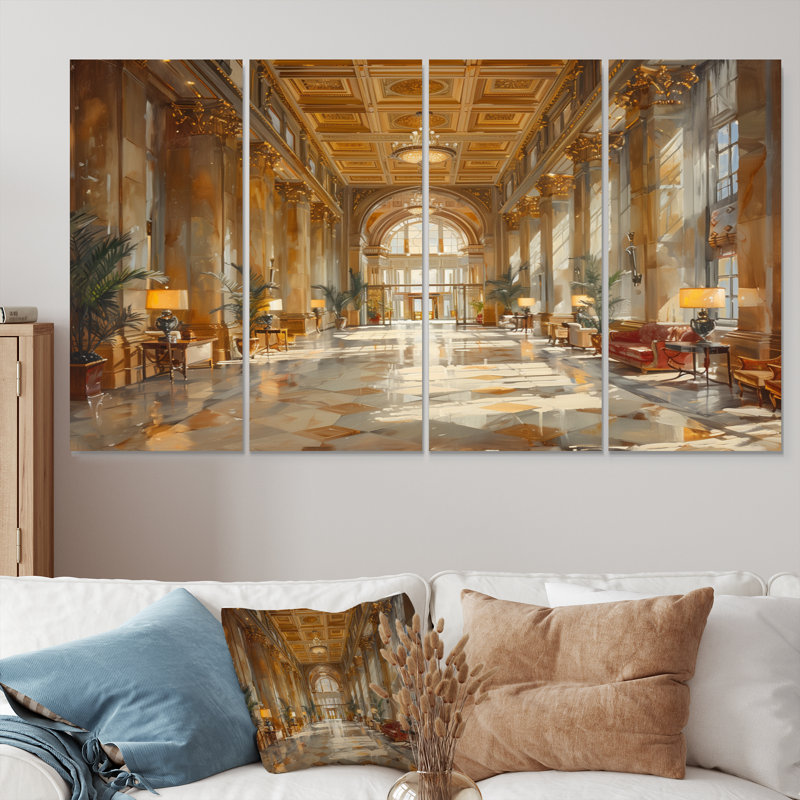 Baddeley - hôtels et loges, ensemble d'art sur toile, H 32 po x l 64 po
