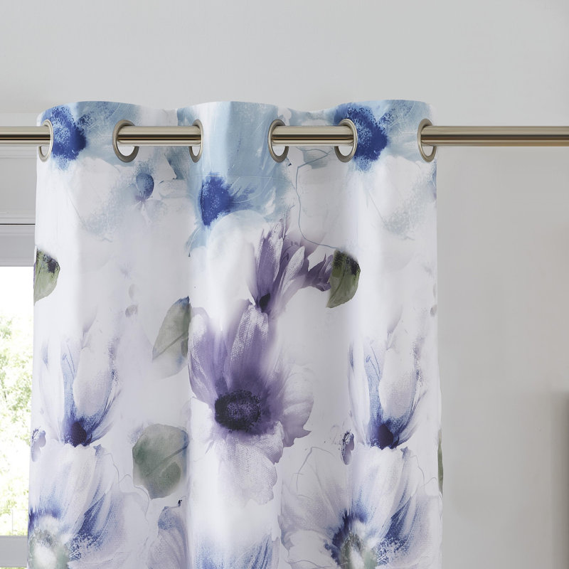 Paire de rideaux semi-transparents en polyester Shumi