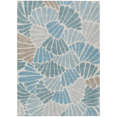 Machine Washable Indoor/Outdoor Jozwiak ACN2384 Floral Rug
